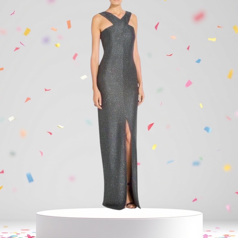 St. John Sleeveless Knit Sparkle Gown - Picture 4 of 12